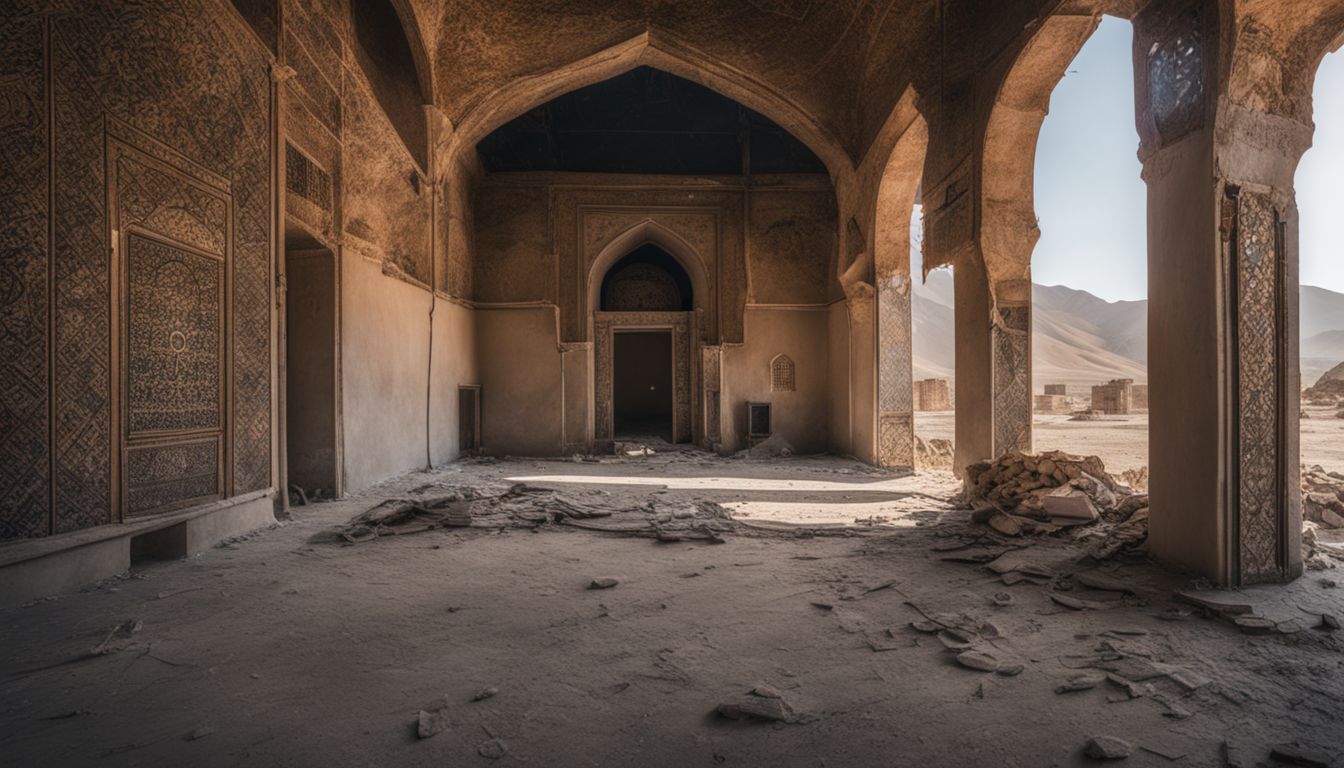 An abandoned mosque in war-torn Afghanistan, captured in stunning detail.
